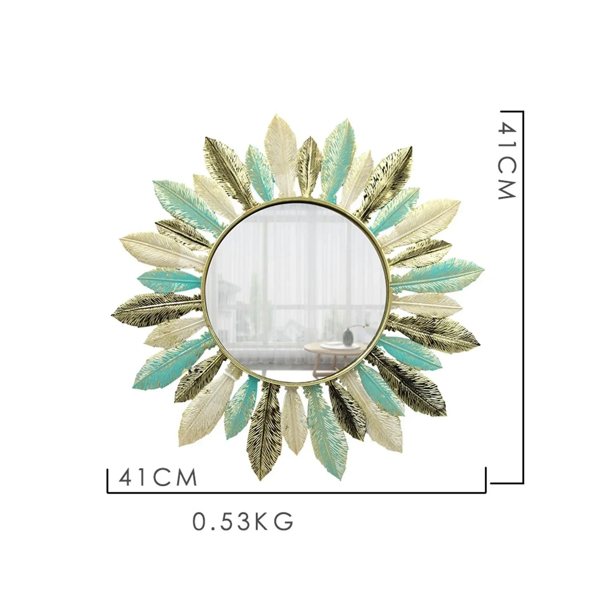 Iron Art Mirror Wall Decoration Makeup Mirror Metal
