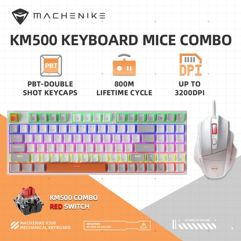 Machenike KM500 Mechanical Keyboard Gaming Mouse Combo Wired