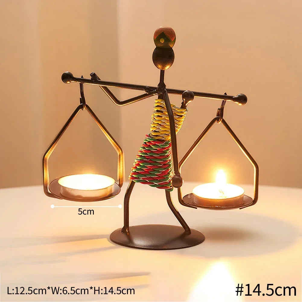 Nordic Metal Candlestick Abstract Character Sculpture Candle Holder