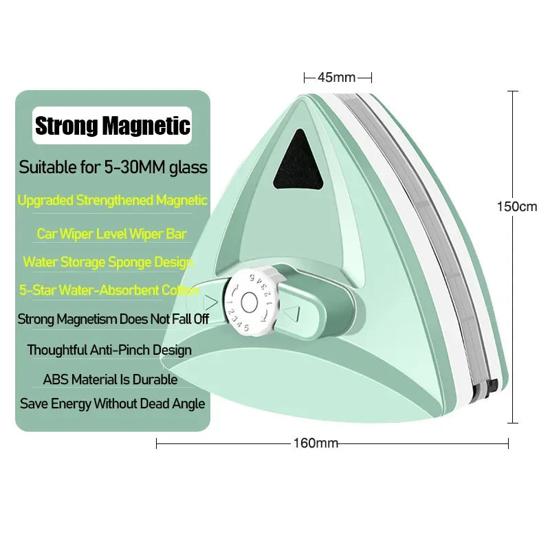Double Side Magnet Cleaner Brush Adjustable Magnetic Glass