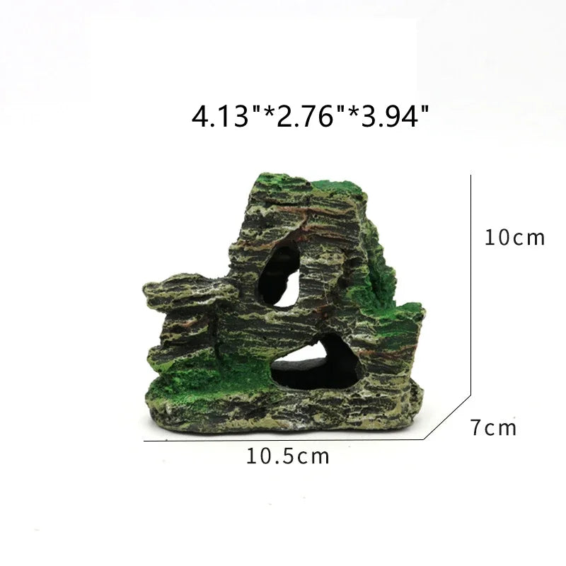 Large Resin Aquarium Fish Tank Mountain View Oranment