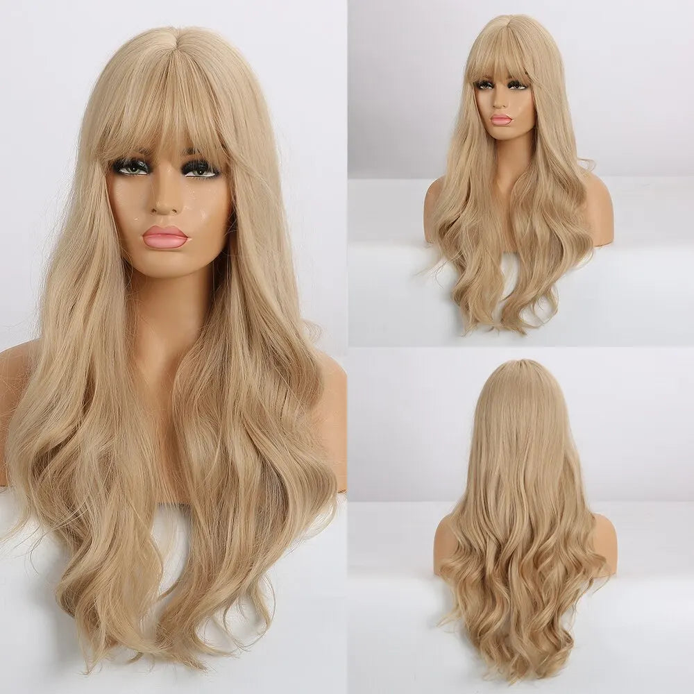 HAIRCUBE Long Ombre Brown Black Light Blonde Synthetic