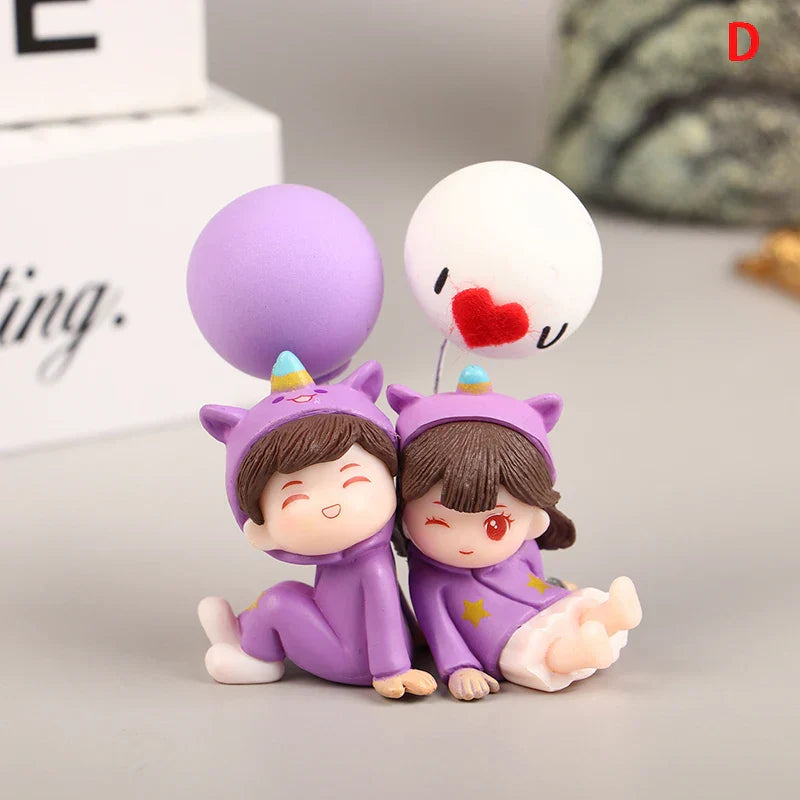1Pair Cute Creative Cartoon Purple Pajamas Couple Car
