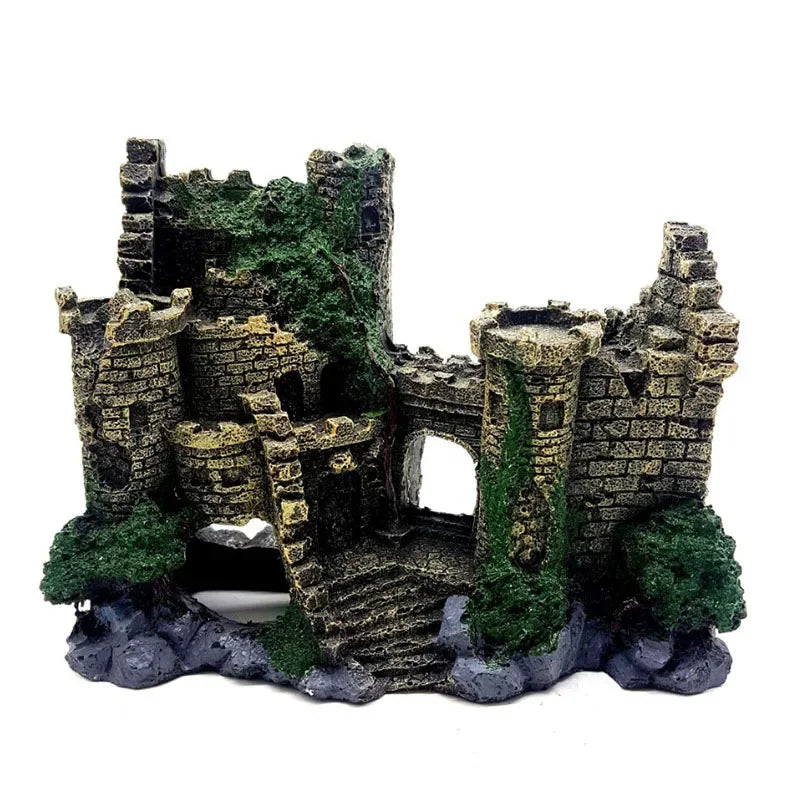 Resin Artificial Fish Tank Ancient Castle Aquarium Decoration