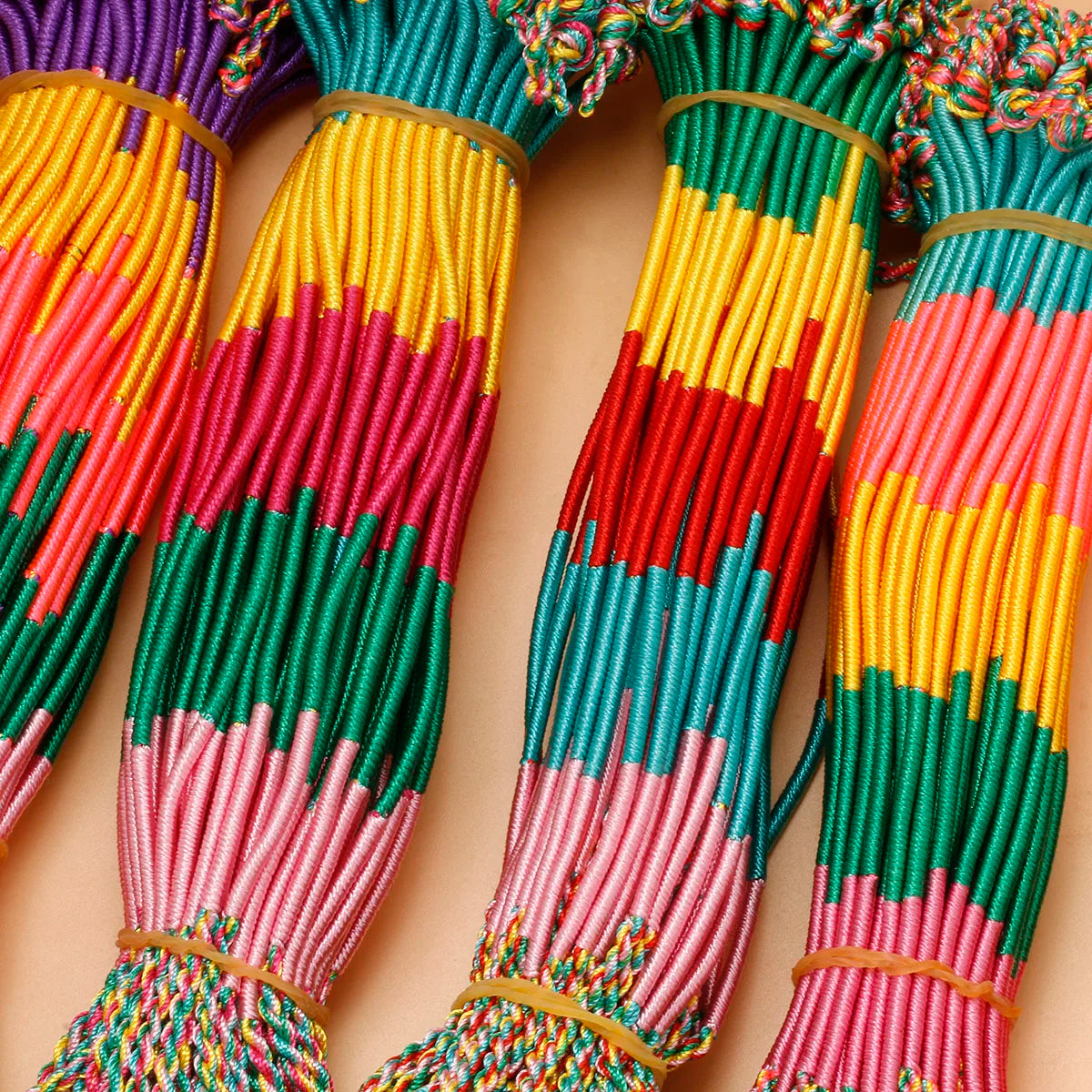 100Pcs/Set Bulk Wholesale Random Colorful Rope Rainbow Color