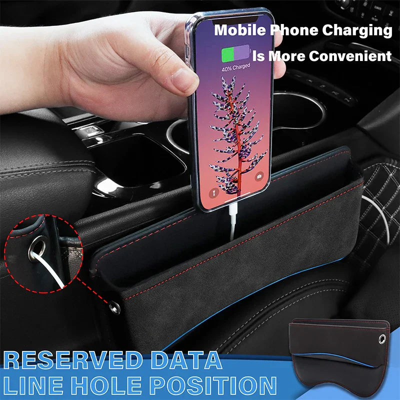 Suede Car Seat Side Storage Pocket For Car