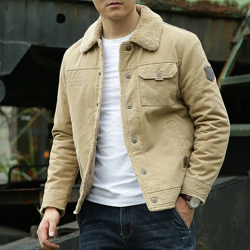 Top Plus Velvet Winter Lamb Coat Men's Winter
