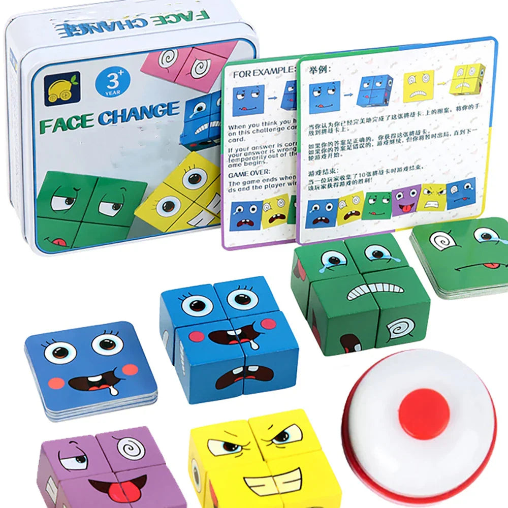 New 3D Montessori Geometry Puzzles Building Block Face