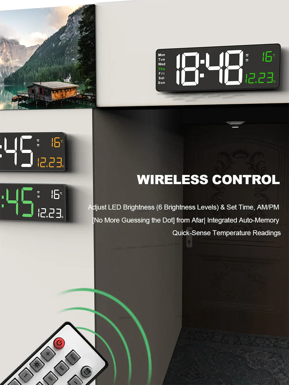 16inch Digital Wall Clock Large LED Alarm Clock