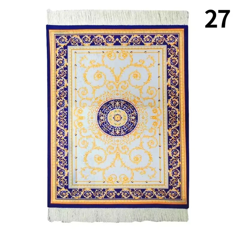 Persian Mini Woven Rug Mat Mousepad with Fring