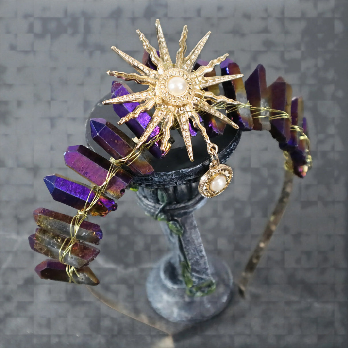 Raw crystal crown The sun goddess crystal Tiaras