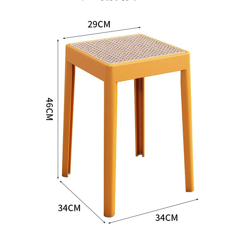 Stackable Storage Bench Stool Plastic Rattan Stools Portable