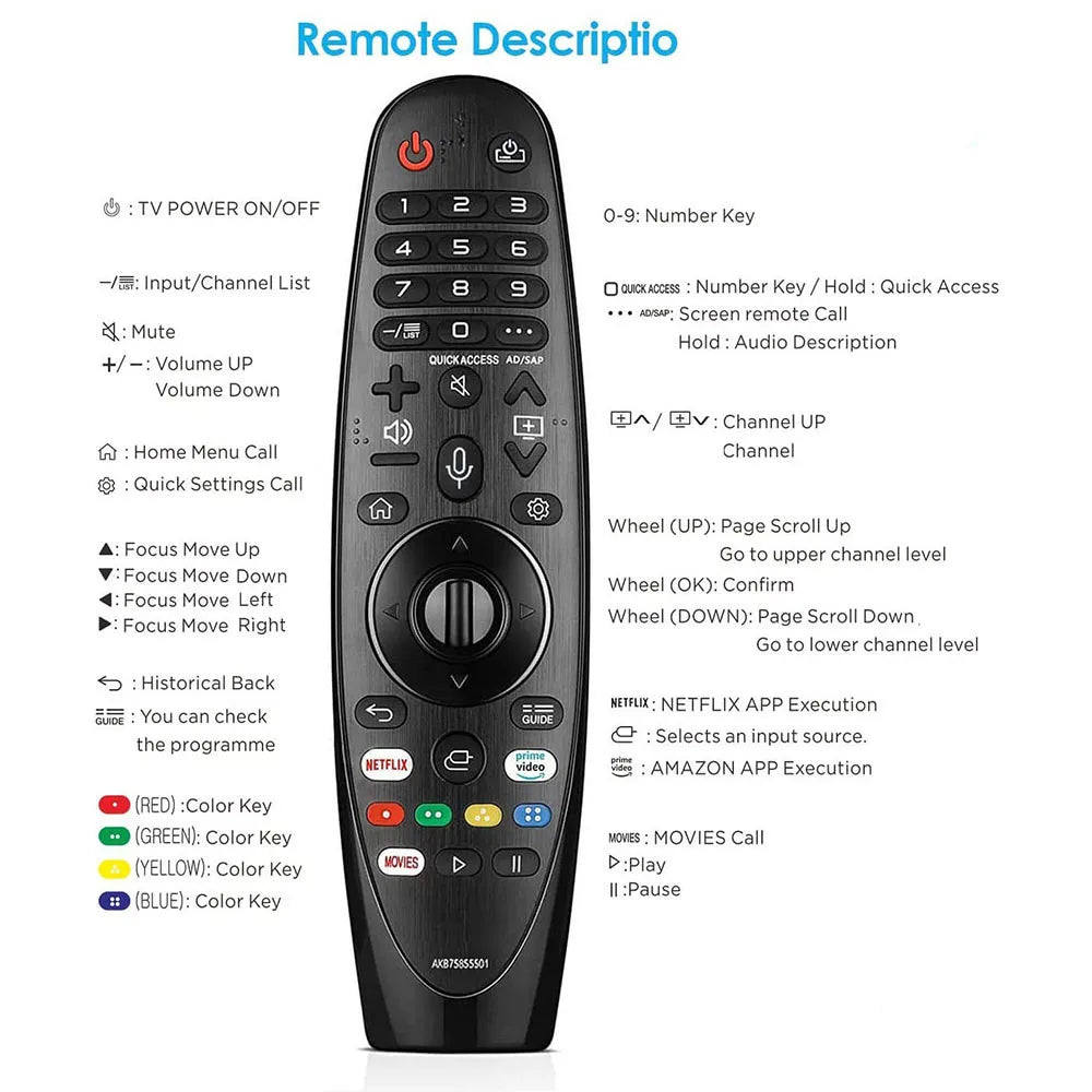 Voice Magic Remote Control AKB75855501 for LG Smart