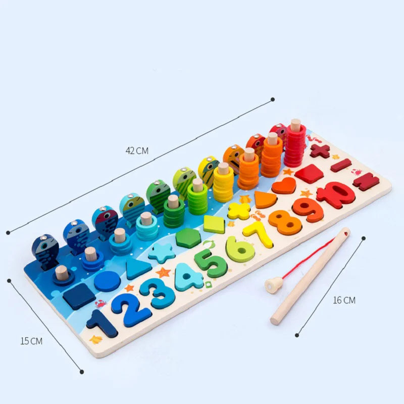 Kids Montessori Math Toys Toddlers Educational Wooden Puzzle