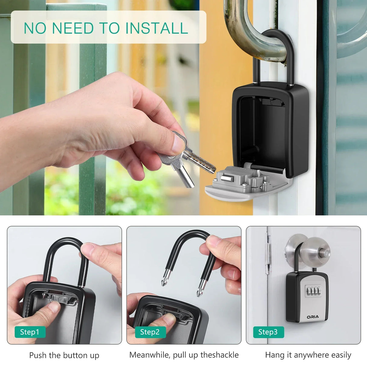 ORIA Password Key Box Outdoor Key Safe Lock
