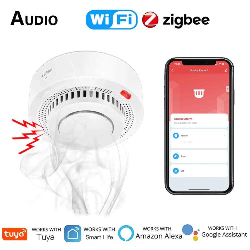 Tuya Smart Zigbee WiFi Smoke Detector Smart Fire