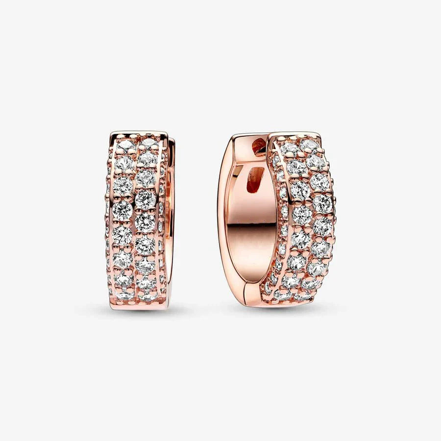 Rose Gold Hoop Earrings For Women 925 Silver