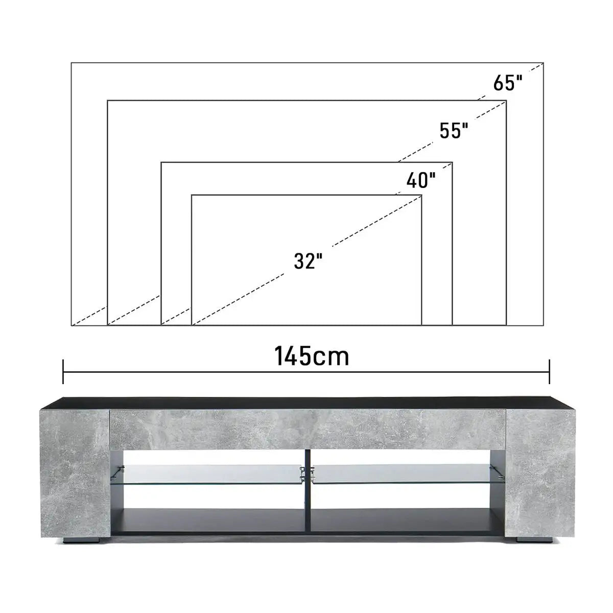 High Gloss Modern TV Stand Bookshelves With LED