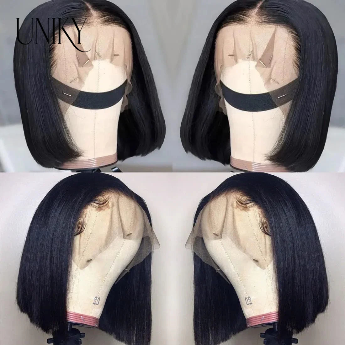 Short Straight Bob Wig 13x4 Lace Front Human