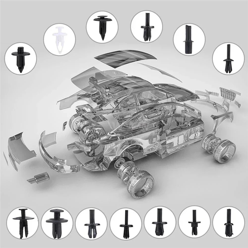 Car Plastic Fastener Clips Set with Box Mixed