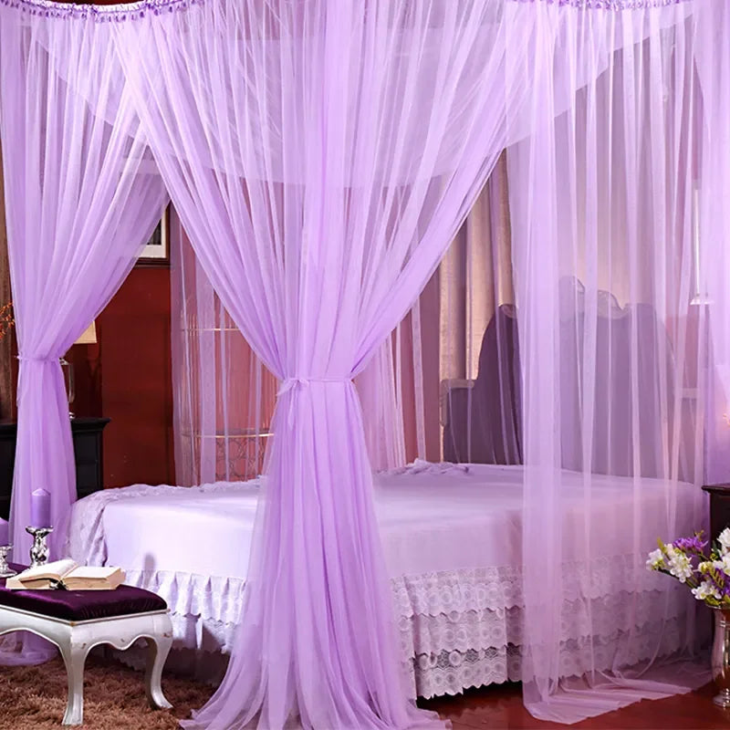 Mosquito Net Canopy 4-Corner Post Student Canopy Bed
