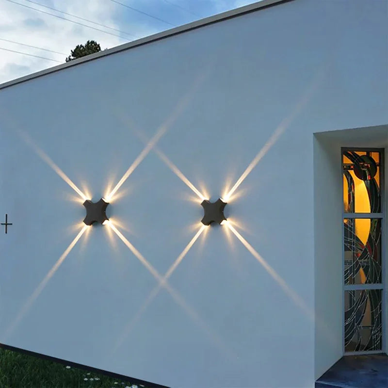 Cross Star Light Outdoor Porch Lights LED Garden