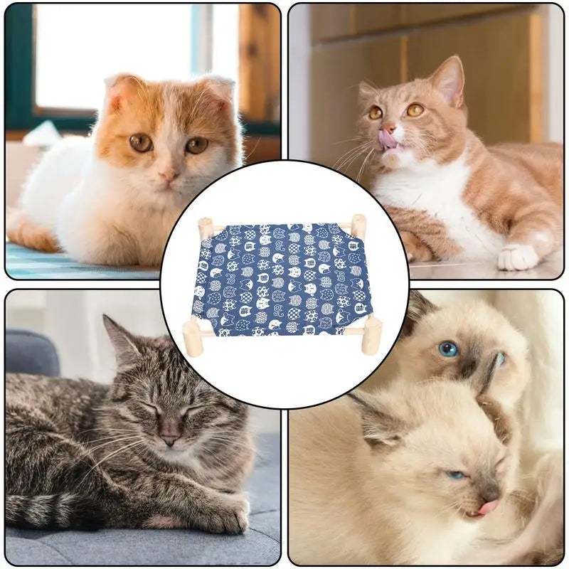 Elevated Pet Bed Cooling Detachable Wooden Raised Dog