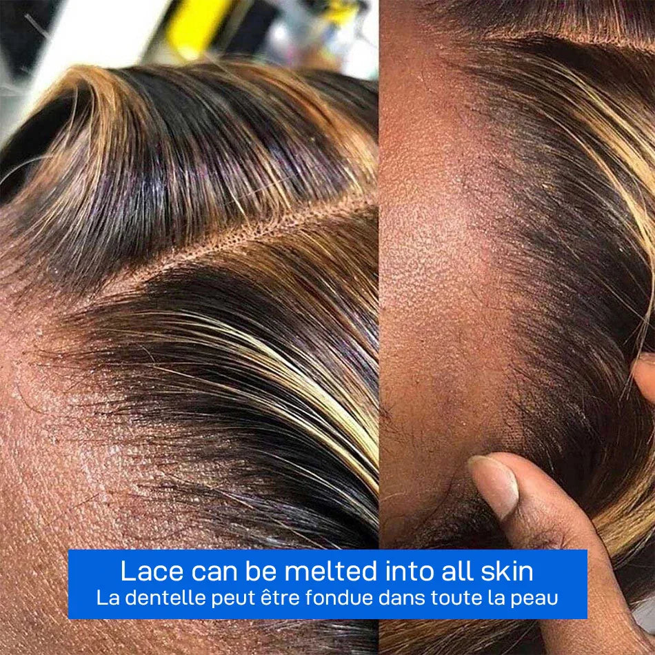 13x6 Hd Highlight Wig Human Hair Ombre Honey
