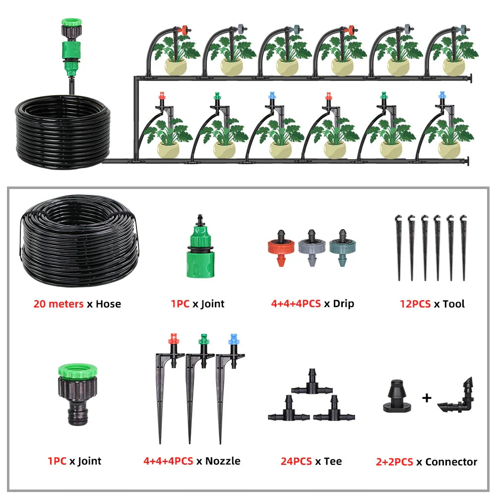 5-50m Garden Watering System 90/180/360 Degree Refraction Nozzle