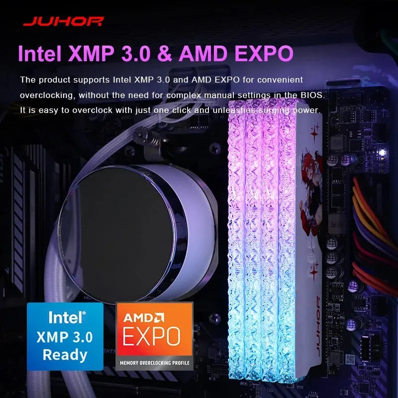 JUHOR DDR5 RGB Memory 16GB 6400MHz 6800MHz Hynix