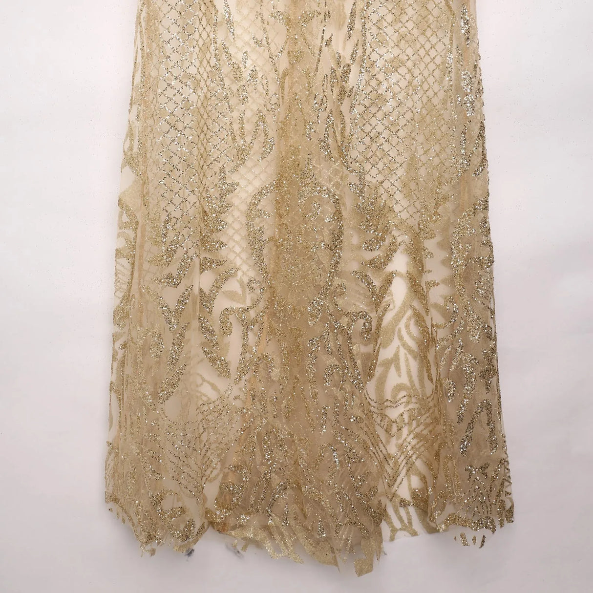 Gold Glitter Luxury Hollow Annual Meeting Evening Gown