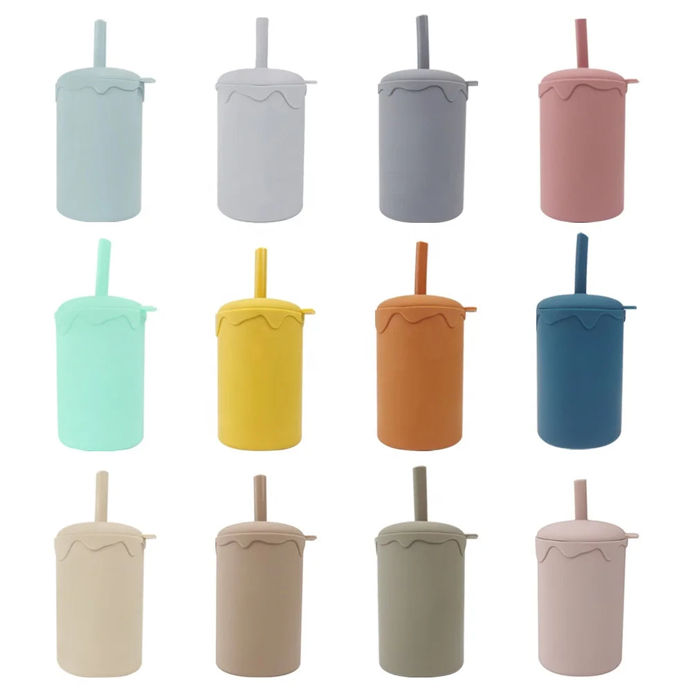Baby Drinking Cup Silicone Baby Straw Cup Infant