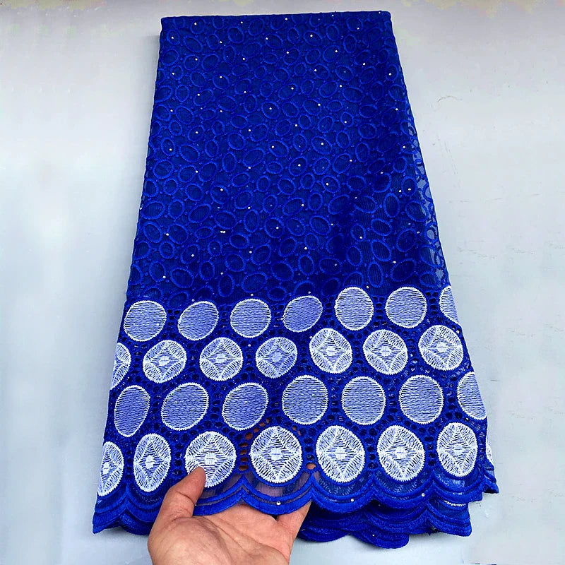 5 Yard French Nigerian Organza With Gold Thread