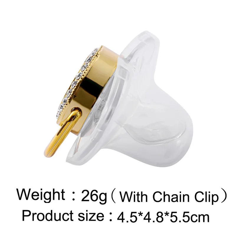 2023New Gold Diamond Baby Pacifier With With Dust