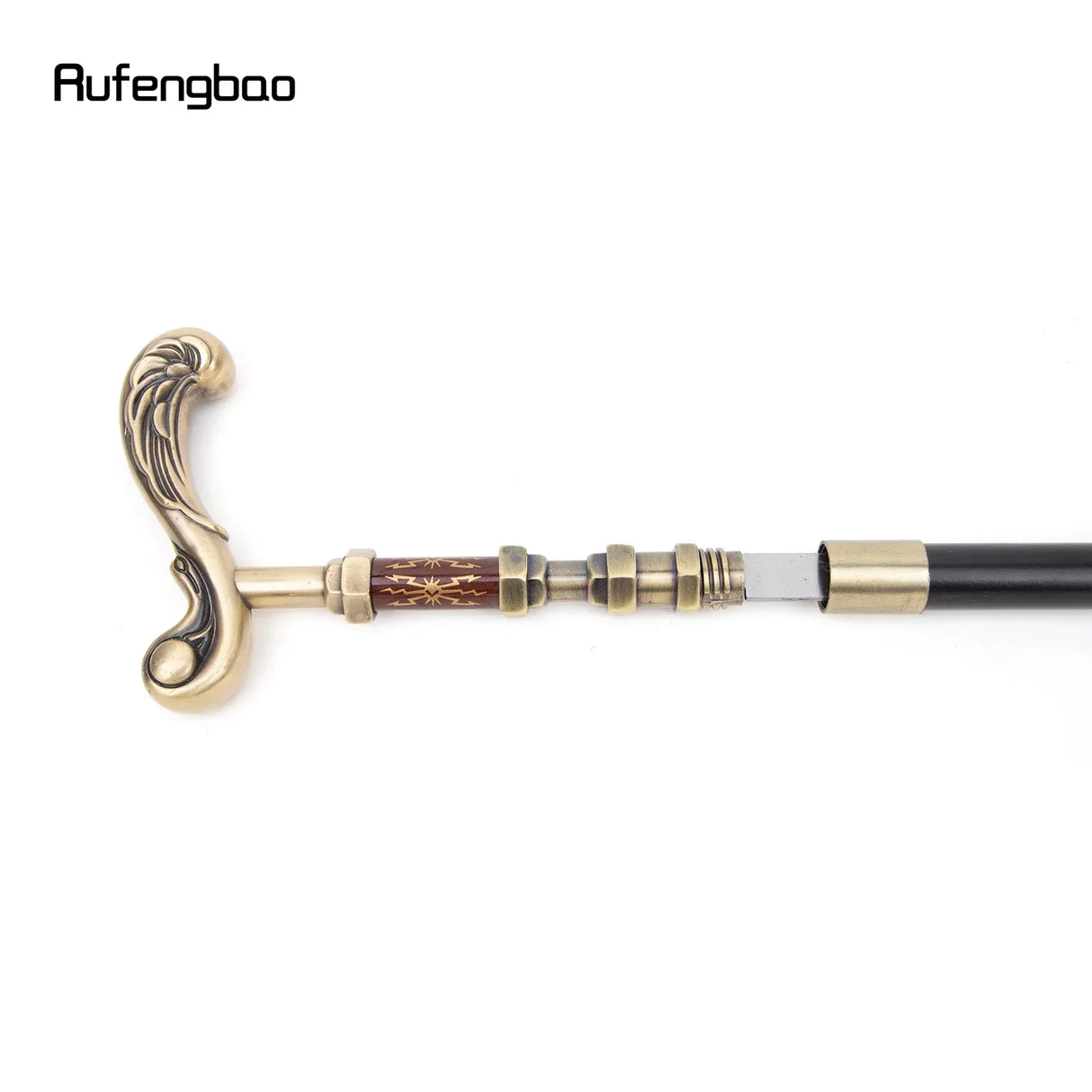 Golden Flower Single Joint Walking Stick with Hidden