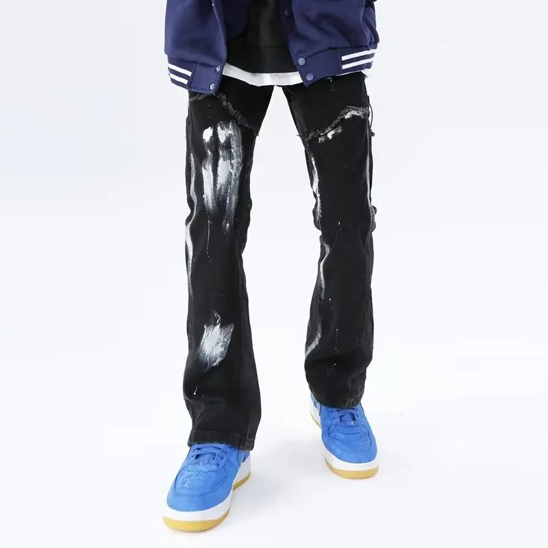 2023 Cyber Y2K Fashion Washed Blue Baggy Flared