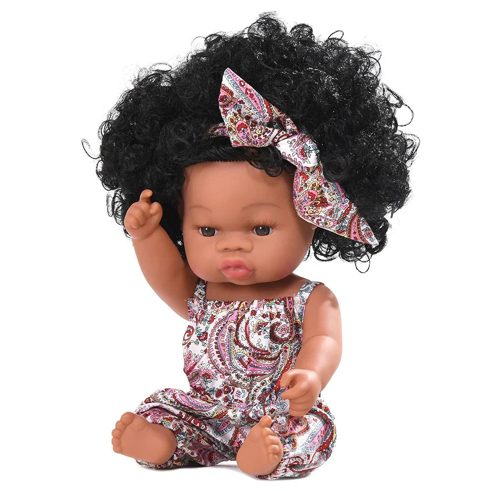 35cm Newborn Reborn African Doll Baby Simulation Soft
