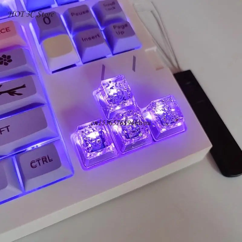 Backlit Keycaps Durable Resin Pink Foil Keycap OEM