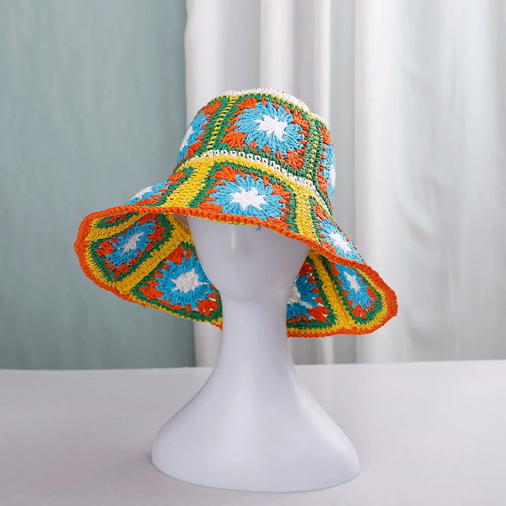 NEW 2022 Womens Straw Hats crochet hat bucket