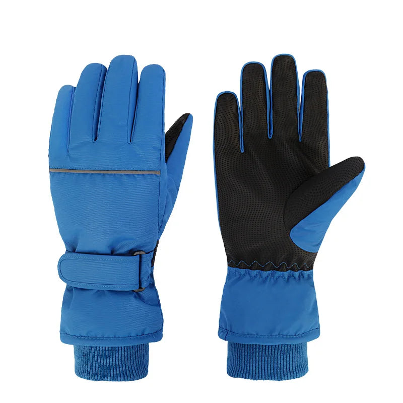 Waterproof Adult Kids Ski Gloves Thick Children Mittens