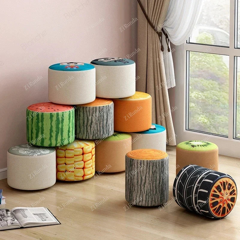 Bedroom furniture Modern Fruit Fabric Stool Small Step