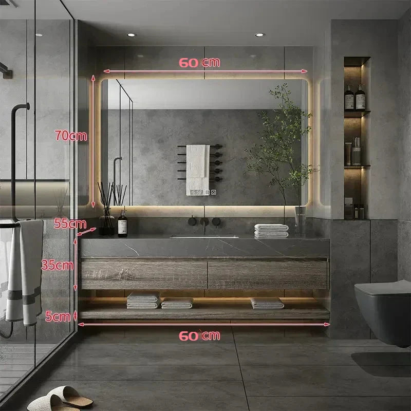 Minimalist Bathroom Cabinet Integrated Rock Plate Ceramic Washbasin