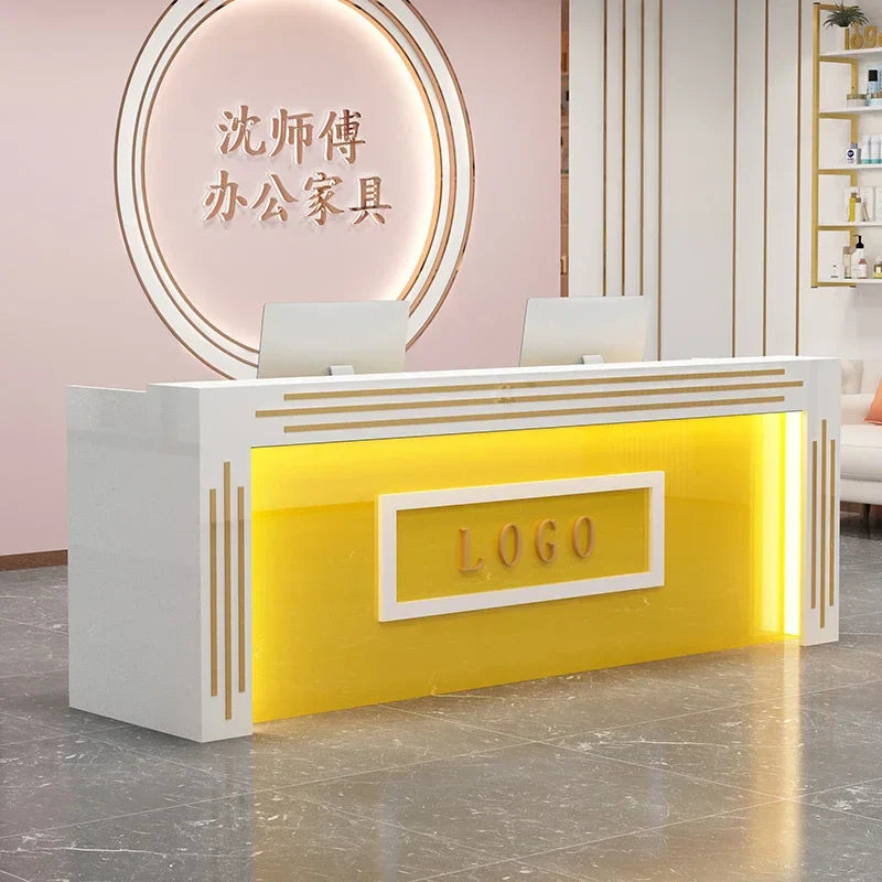 Modern Cash Register Clothing Store Counter Reception Desks