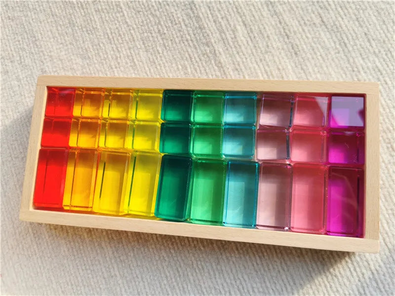 New Design Montessori Toys See Through Rainbow Lucite
