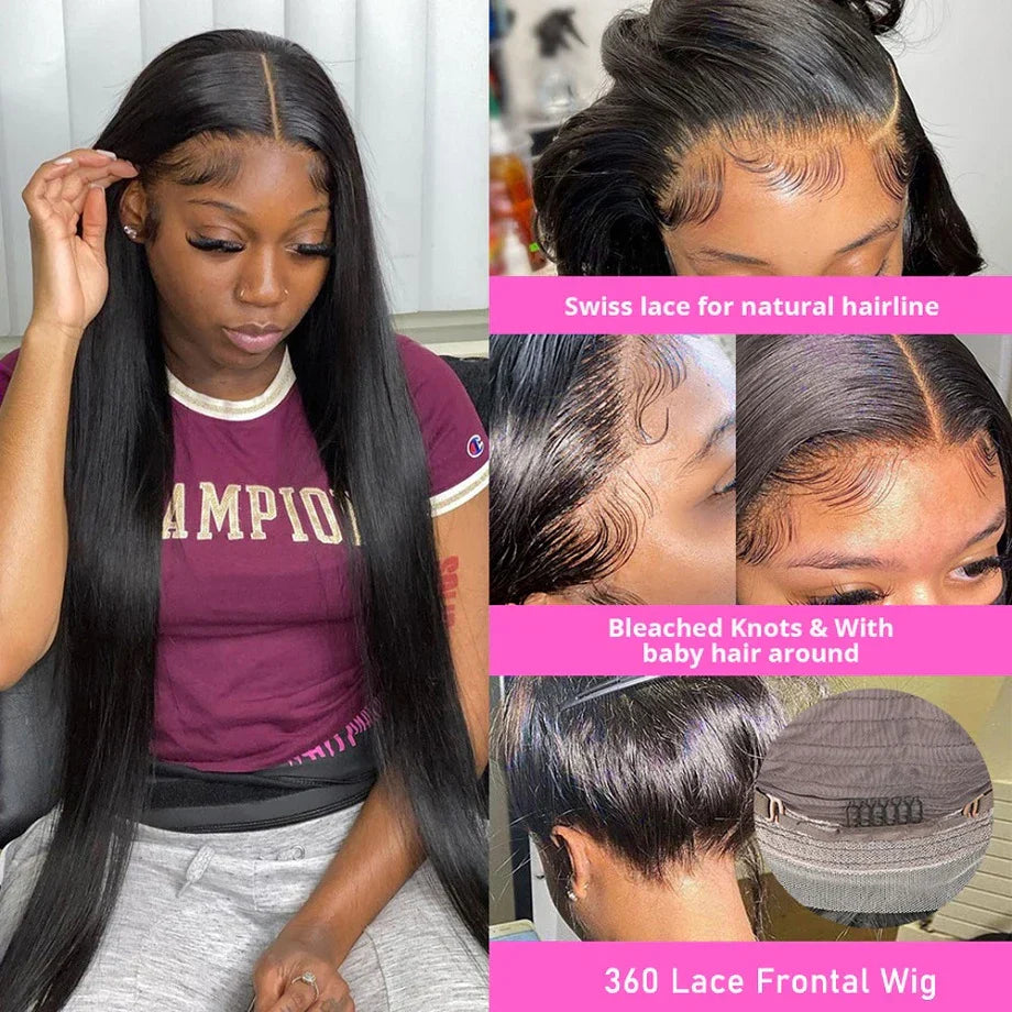 13x6 Bone Straight Human Hair Lace Frontal Wig