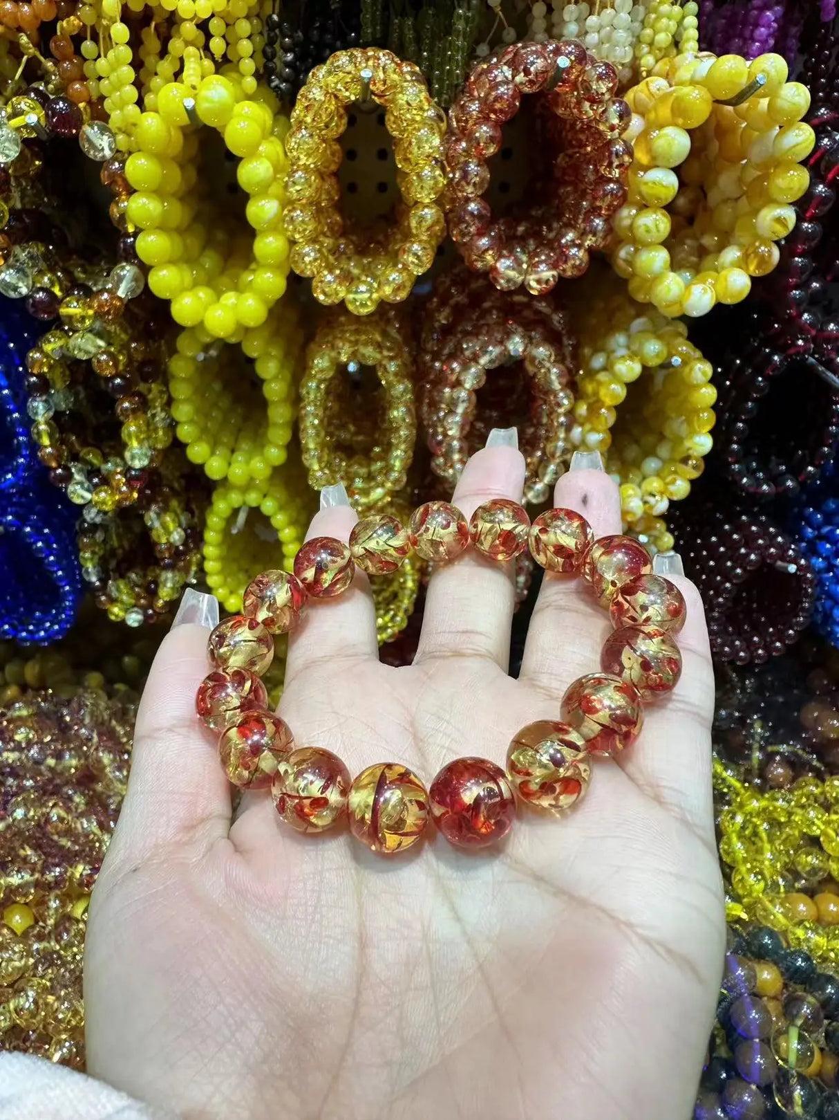 Natural Raw Amber Bracelet Men Women Healing Gemstone