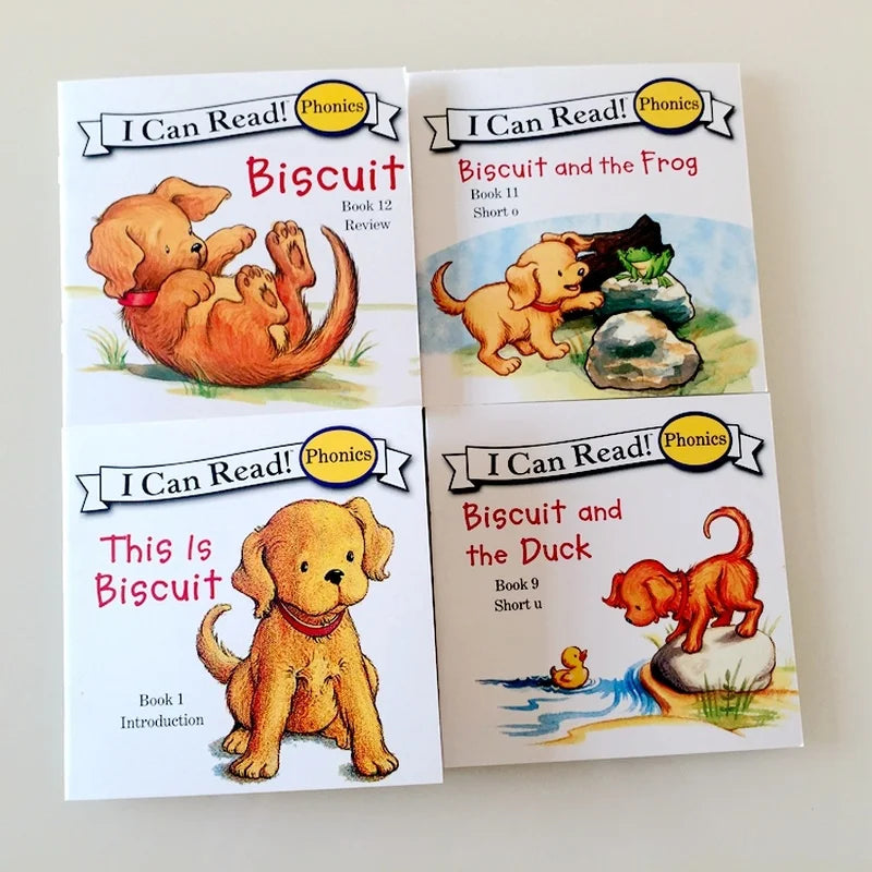 12Books/set Biscuit Series Phonics English Picture Books "I