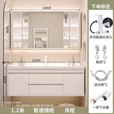 Washbasin Mirror Drawer Wall White Bathroom Cabinets Vanity