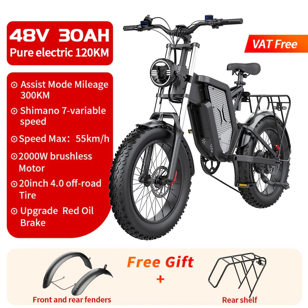 EKX X20 Electric Bike 2000W 48V 30AH Battery