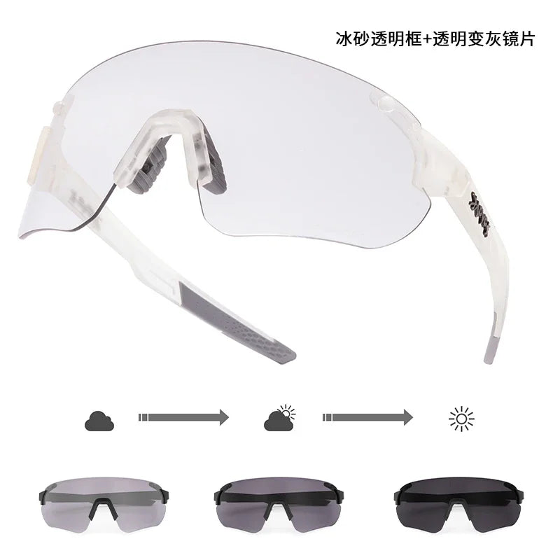 Kapvoe Cycling Glasses Photochromic Men Cycling Sunglasses UV400